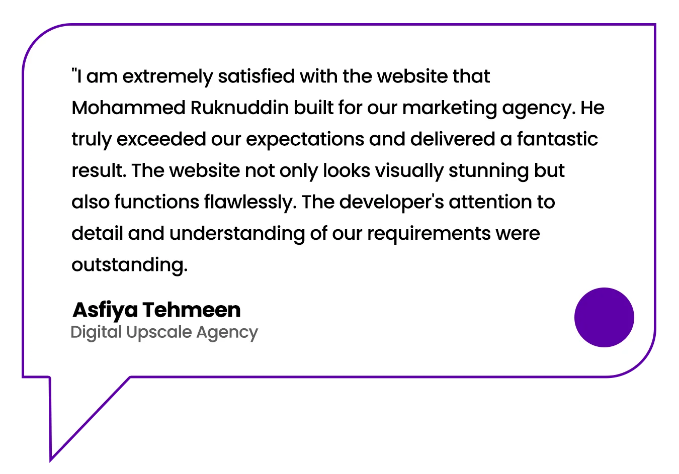 Testimonial By Asfiya Tehmeen