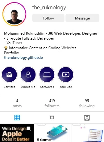 My Instagram Account Screen Shot